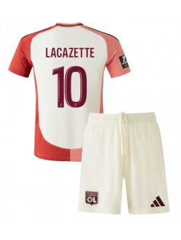 Olympique Lyonnais Alexandre Lacazette #10 Ausweichtrikot für Kinder 2024-25 Kurzarm (+ Kurze Hosen)